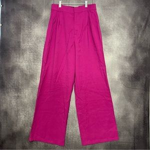 En Saison  Trouser Fuchsia Anthropologie Women Large High Waist‎ Wide Leg